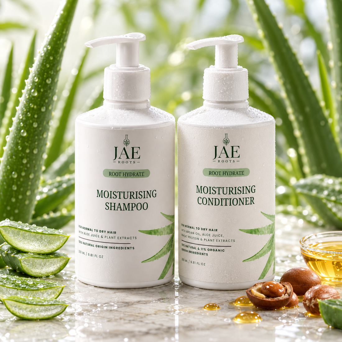 JAE ROOTS signature Root Hydrate shampoo and conditioner set