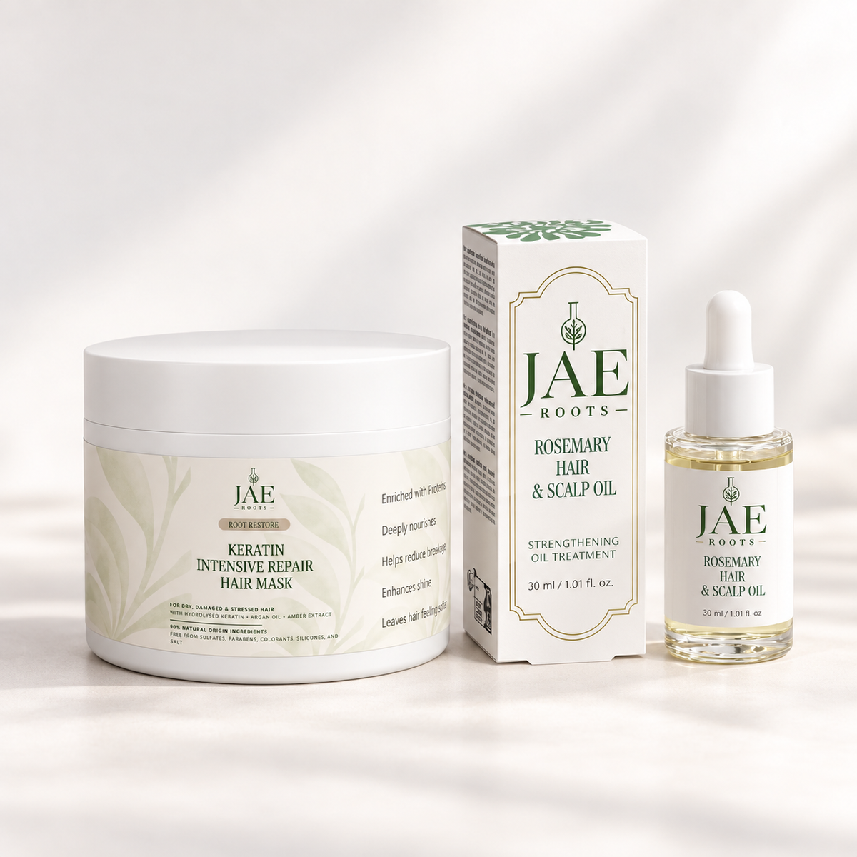 JAE ROOTS Rosemary Restore Ritual oil and hair mask bundle